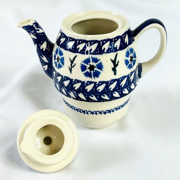 HANDMADE Polish Wiza Boleslawiec Pottery Stacking Teapot Only - No cup - Picture 4 of 7